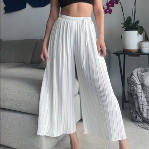 White High Waisted Wide Leg Pants
